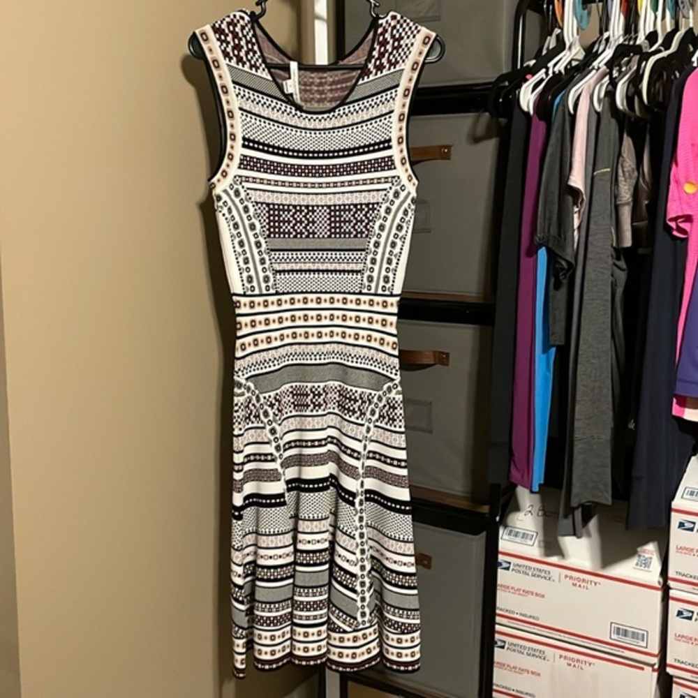 Diane von Furstenberg Eleanor Printed Knit Sleeveless Dress Size P Small DVF